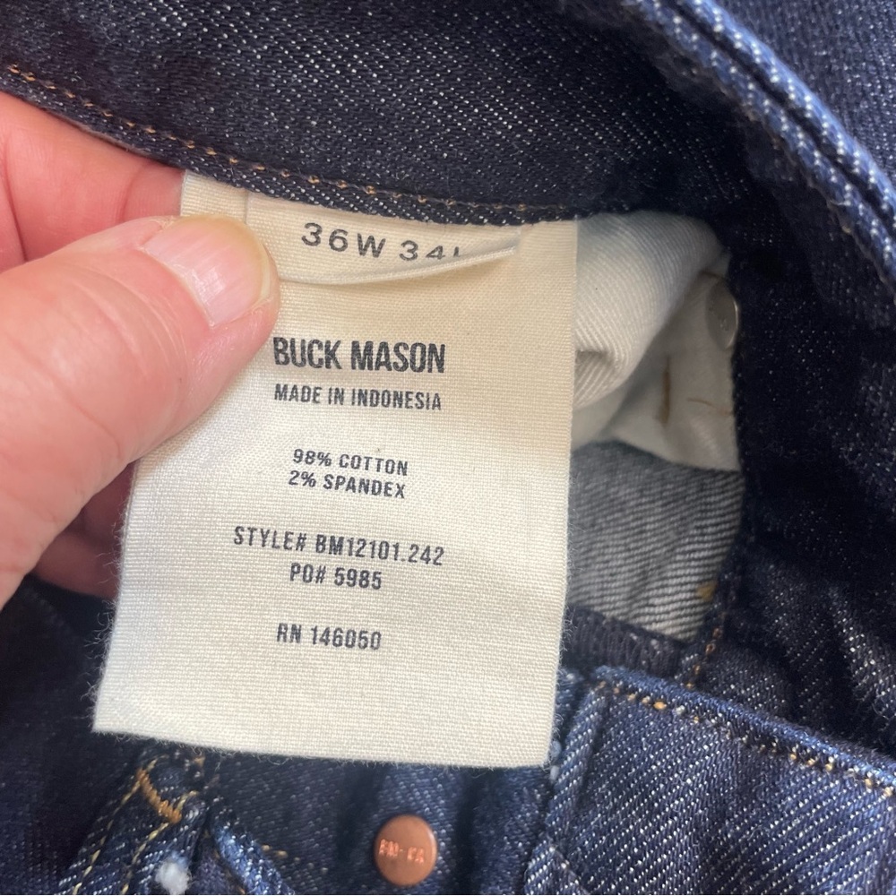 Buck Mason Maverick Slim denim jeans 36. - Picture 7 of 12